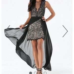 Bebe "Scallop Lace Maxi Dress"