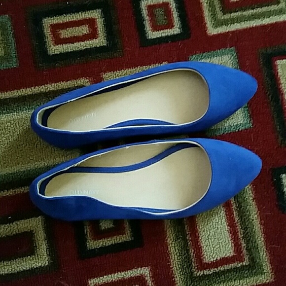 Blue pointed flats