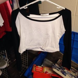 Baseball tee crop top