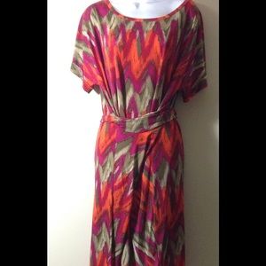 Multi Color Red and Orange Dress