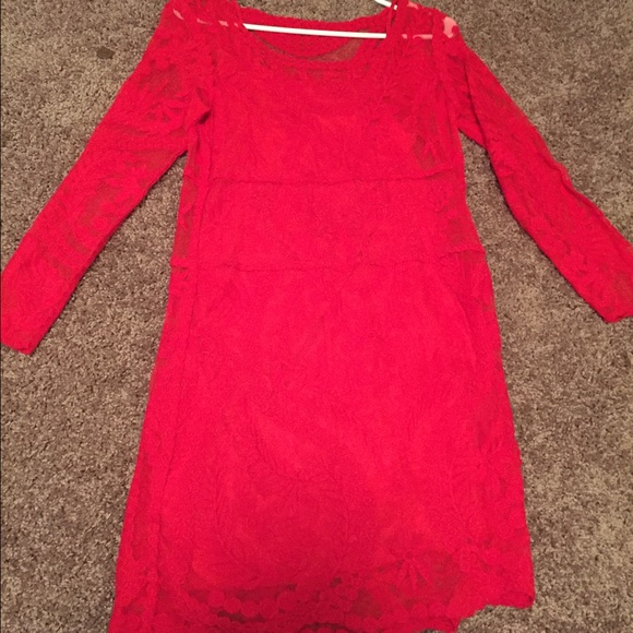 Red lace express dress