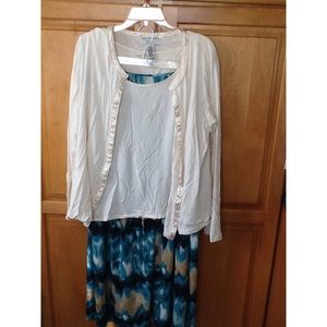 Skirt and cardigan outfit