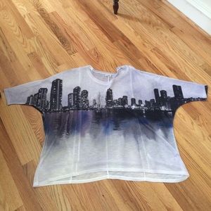 Oversized city skyline shirt