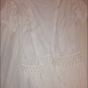 white fringe cardigan