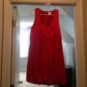 Red semi formal dress with bubble hem