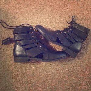 Cut out combat boots