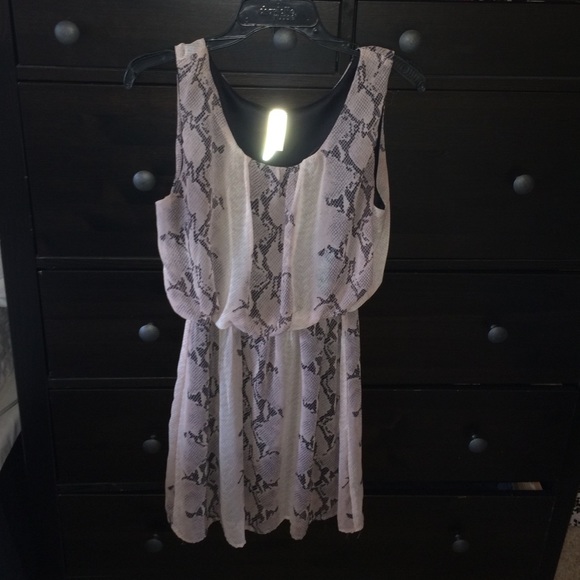 Snakeskin Pink and Gray Sun Dress