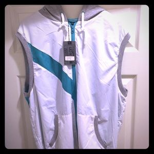 Sleeveless hoodie zip up vest Men's XXL