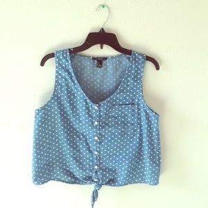 Denim Heart Crop Top