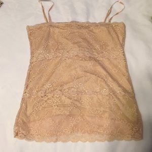 Nude lace tank