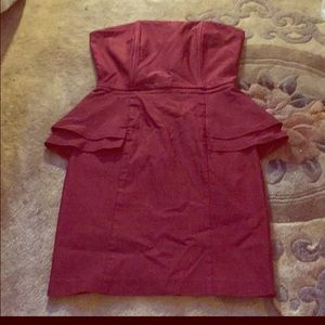 Strapless burgundy Dress