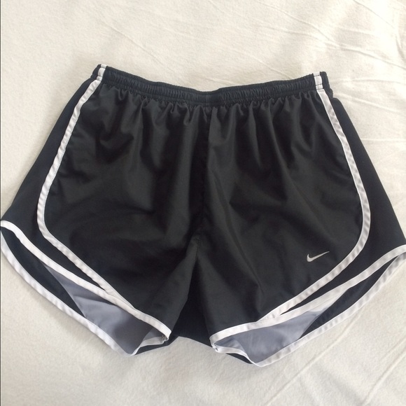 Black and White Nike Running Shorts