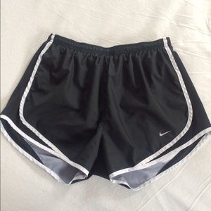 Black and White Nike Running Shorts