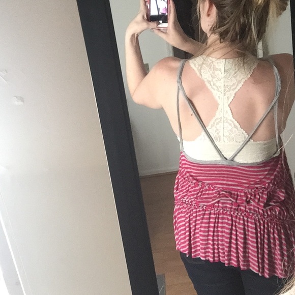 Free People red striped tank. - Picture 3 of 4