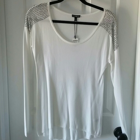 Express white studded sweater - Picture 3 of 4