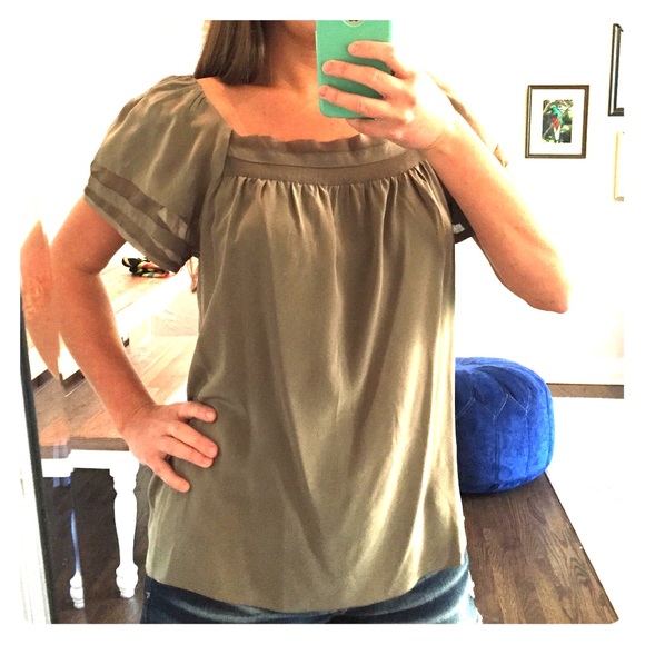 Matty M Olive green silk blouse