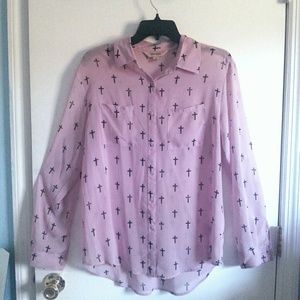 Cross sheer shirt