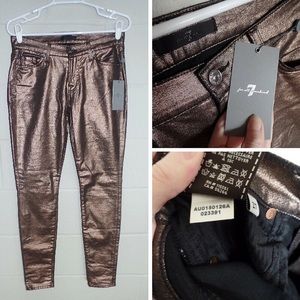 7 for all Mankind Jeans - 7FAM The Skinny Jean in Liquid Metallic Copper 7 for all Mankind Jeans - 7FAM The Skinny Jean in Liquid Metallic Copper