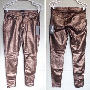 7 for all Mankind Jeans - 7FAM The Skinny Jean in Liquid Metallic Copper 7 for all Mankind Jeans - 7FAM The Skinny Jean in Liquid Metallic Copper
