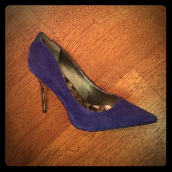 Sam Edelman cobalt blue suede pointed toe heels