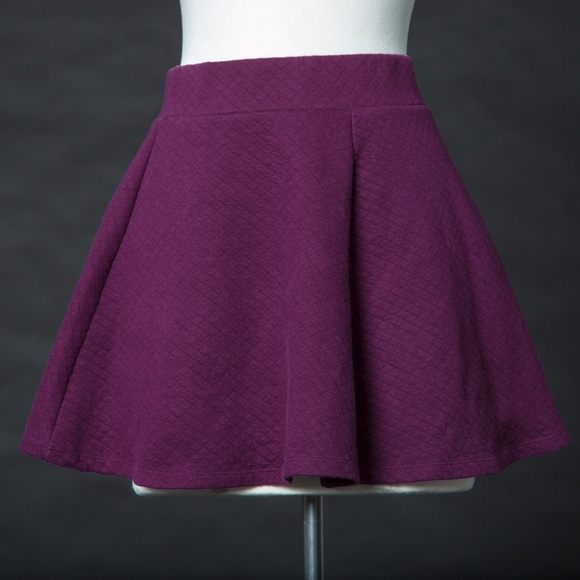 Forever 21 Purple Quilted Skater Skirt