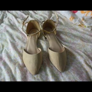 Nude Pointed Toe Slip on Flats