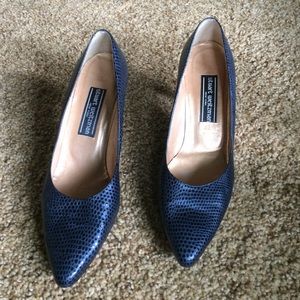 Stuart Weitzman Dark Blue Print Heels