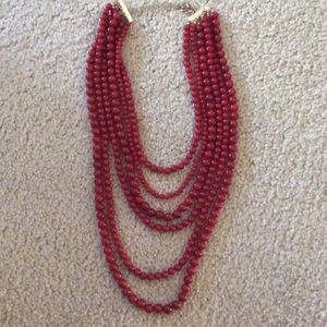 Red layered necklace