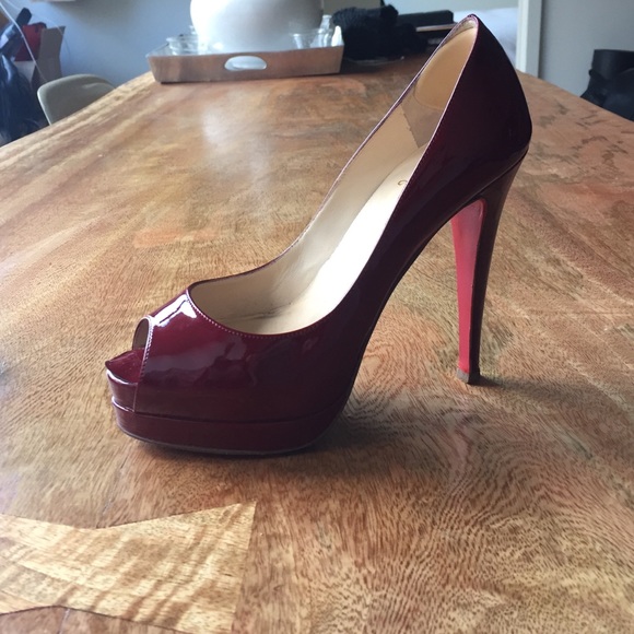 Christian Louboutin Red platform Peep toe pump