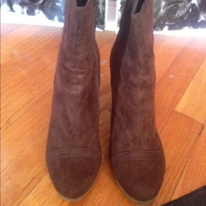 Brown faux suede bootie size 8