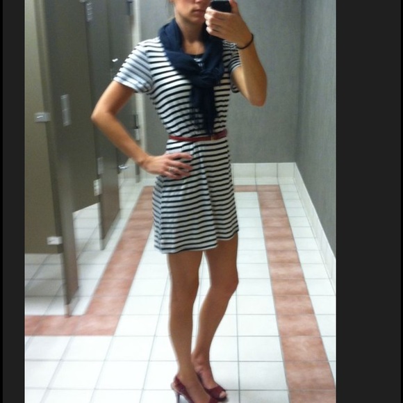 Black and white striped t shirt dress