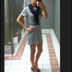 Black and white striped t shirt dress