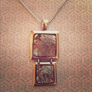 Metallic Gray Lia Sophia Pendant and Necklace