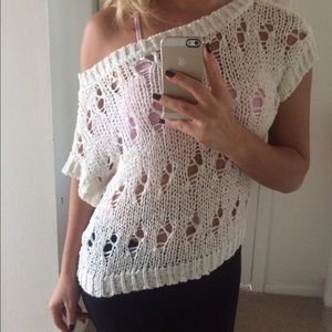 White crochet shirt from express