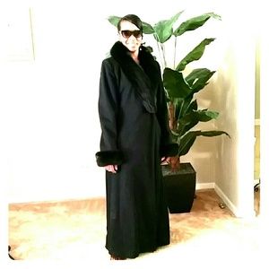 Fur and Wool Maxi Coat