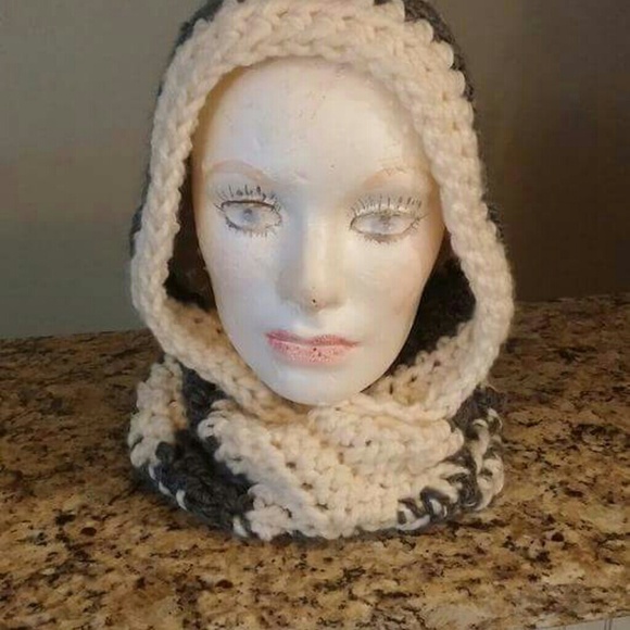 Hand crocheted hood/cowl