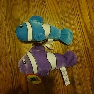 Blue and purple plush fish