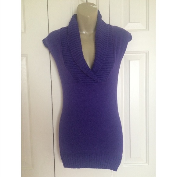 Dark Purple Cowl Neck Sweater
