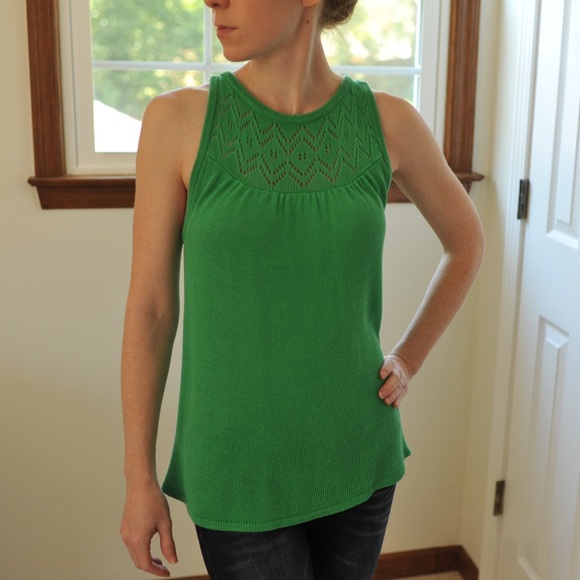 Kelly Green Tibi Sleeveless Sweater Size Small