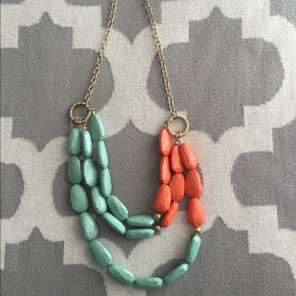 Teal & Coral Necklace