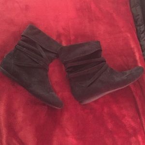 Black booties, size 8