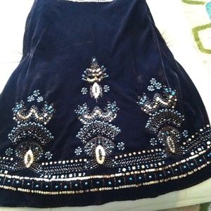 Vintage Chocolate brown velveteen skirt