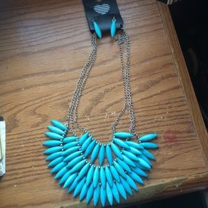 Blue statement necklace