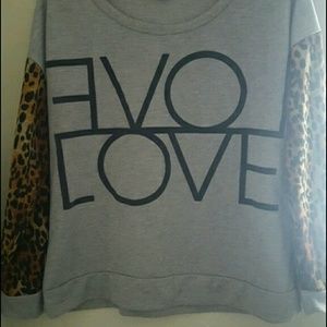 Long, cheetah print sleeve shirt