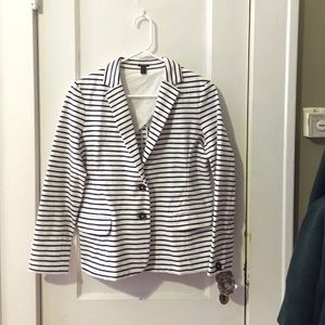 Navy and white striped jcrew blazer