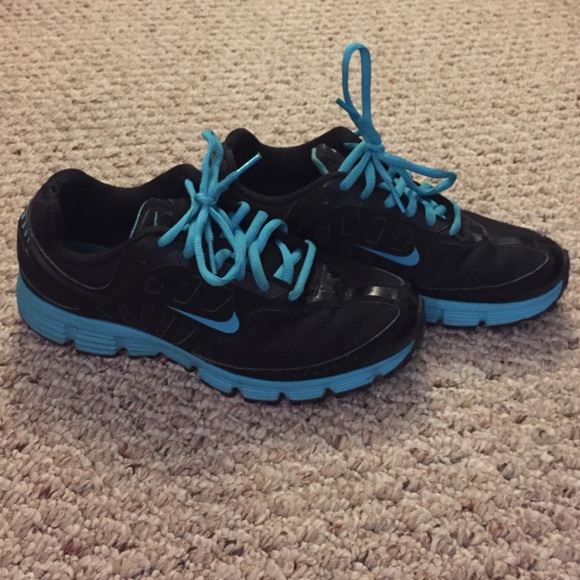 Black and blue Nike sneakers