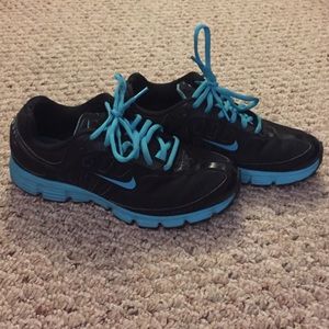 Black and blue Nike sneakers