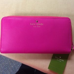 Kate Spade peony zip around wallet