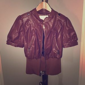 Leather Short Sleeve Jacket