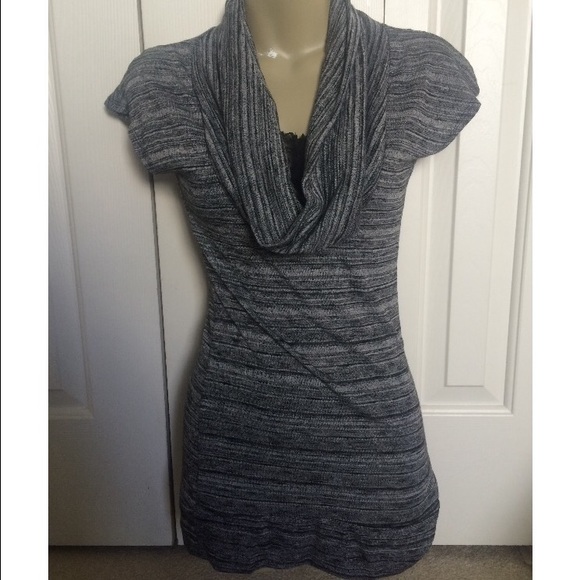 Gray Cowl Neck Sweater